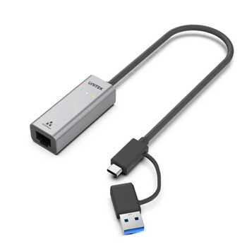 Đầu đổi USB 3.0/ USB-C -> LAN UNITEK Y-3465A