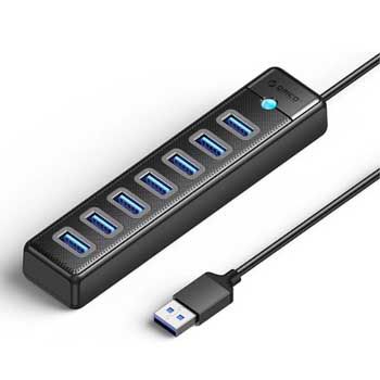 Bộ chia USB HUB 7 cổng USB 3.0 - ORICO PW7U-U3-015-BK-EP