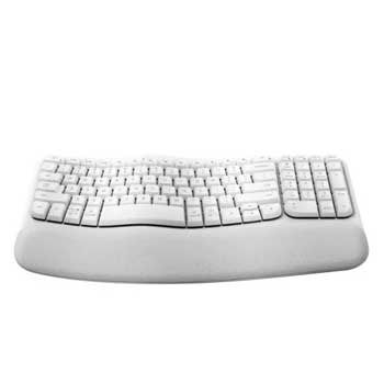Bàn phím công thái học không dây Logitech Wave Keys Ergonomic Off-White (màu trắng)