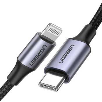 Cáp sạc USB Type C to Lightning 3A 36W Dài 1m Ugreen 60759 (Vỏ Nhôm)