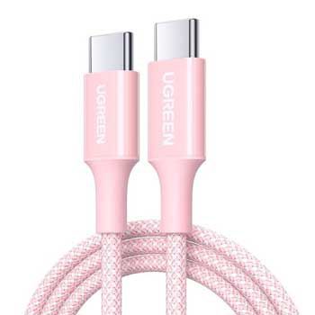 Cáp sạc nhanh 60W USB Type-C to USB Type-C dài 1M Ugreen 35441 (Màu Hồng)