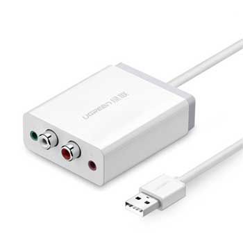 Cáp chuyển USB sang RCA hỗ trợ Mic + Headphone Ugreen 30521