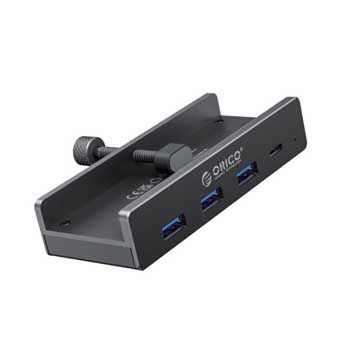 HUB Type C - 3*USB 3.0 + USB-C 5G + USB-C 5V ORICO MH4PC-10-BK-BP (Màu đen) (Gắn Kẹp vào bàn)