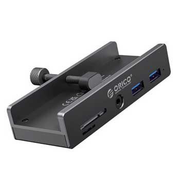 HUB Type C - 2*USB 3.0 + 3.5mm + TF/SD + USB-C 5V MH5PMM-10-BK-BP (Gắn Kẹp vào bàn)