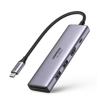 Cáp chuyển USB-C sang HDMI + 2 USB 3.0 + SD/TF + Sạc ngược USB-C Ugreen 60384 ( FullHD 4K 2K@60Hz)