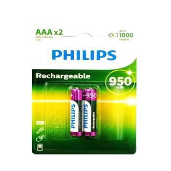 Pin sạc NiMH AAA 950mAh Philips R03B2A95/97 (Vỉ 2 viên)