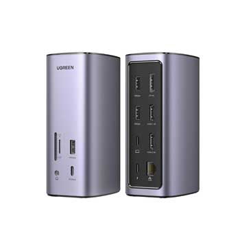 Bộ chuyển đổi USB-C 12 in 1 Ugreen 90325 (3*USB 3.0, 2*HDMI, Displayport, RJ45, SD & TF, 3.5mm , PD)