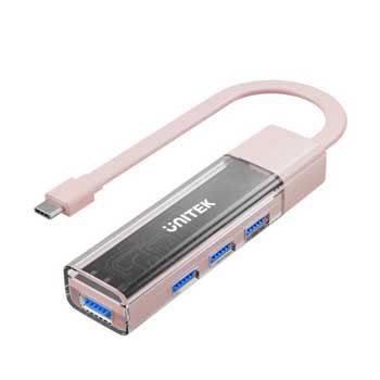 HUB USB Type C sang 4xUSB 3.0 UNITEK H1319A ( Màu Hồng )