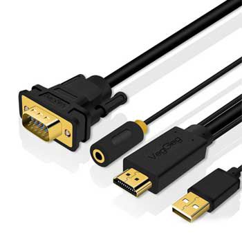 CABLE HDMI – VGA (Dương) Dài 1.5m VEGGIEG V-Z101 (màu đen)