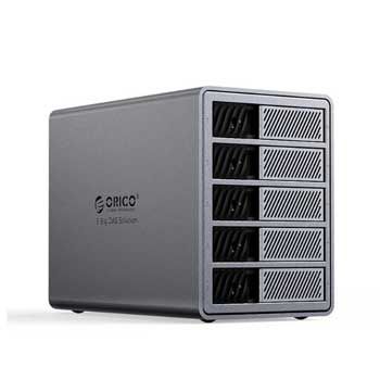 Hộp ổ cứng 3.5" 5 khe cắm SATA 3 USB-B 5Gbps - RAID - ORCO 9858RU3-EU-GY-BP