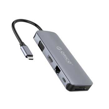 Đế cắm đa năng 11 trong 1 cổng Type C ORICO MC-U111P-V1-GY (Type C to PD3.0 + USB3.0 + TF3.0/SD3.01 + VGA + HDMI + LAN*1 + Audio)