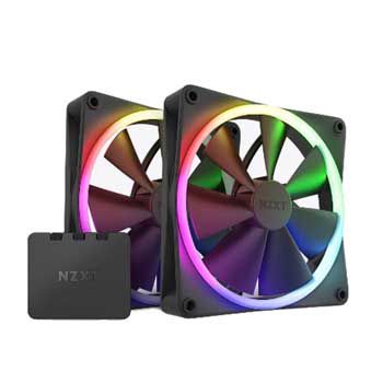 Bộ 2 Fan Case làm mát thùng máy NZXT F140RGB Duo Twin Pack Black RF-D14DF-B1 (Kèm Bộ điều khiển RGB)