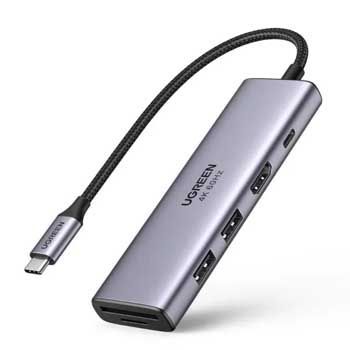 Cáp chuyển USB-C sang HDMI + 2 USB 3.0 + SD/TF + Sạc ngược USB-C Ugreen 60384 ( FullHD 4K*2K@60Hz)