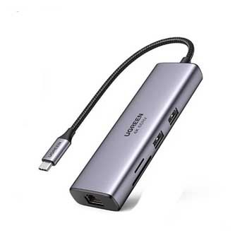 Cáp USB C to HDMI USB + LAN Gigabit + SD/ TF + PD Ugreen 60515
