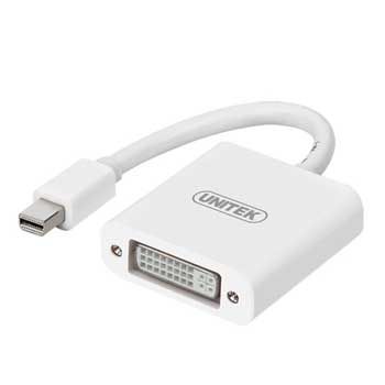 CABLE Mini DisplayPort to DVI 24+5 (âm) Unitek Y6326WH (Tặng kèm đầu đổi DVI sang VGA)