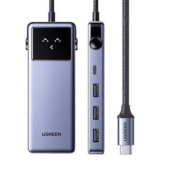 Cáp chuyển USB-C sang HDMI + RJ45 + 2x USB 3.0 + USB 2.0 + USB-C + USB-C PD Ugreen 45155