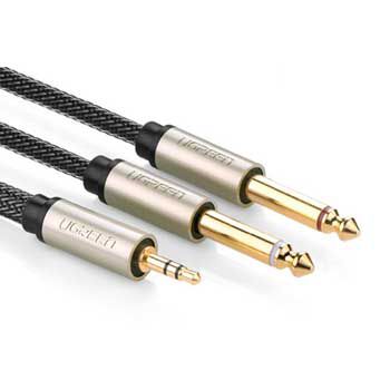 Cáp Audio 3.5mm ra 2 đầu 6.5mm dài 5M Ugreen 10619