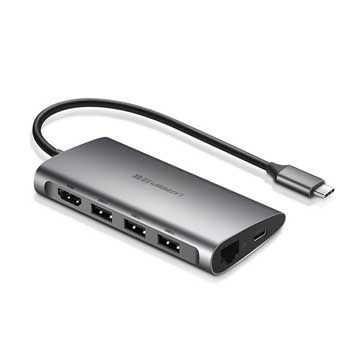 Cáp USB C to HDMI + USB 3.0 + LAN 1Gbps + Card Reader Ugreen 50538