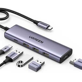 Cáp chuyển USB-C sang HDMI +USB-A 3.0 + USB-C PD Ugreen 15596