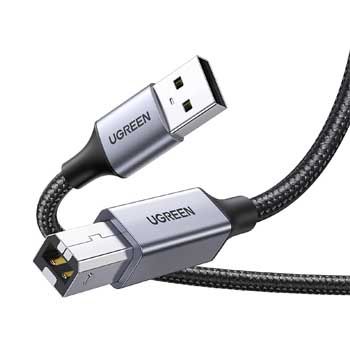 Cáp máy in USB 2.0 to USB B Ugreen 80802 (Dài 1.5M - Dây dù bọc)