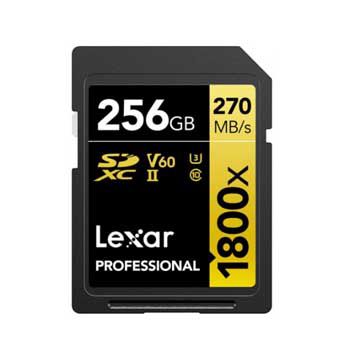 SDXC 256GB Lexar Professional 1800x UHS-II Card GOLD LSD1800256G-BNNNG