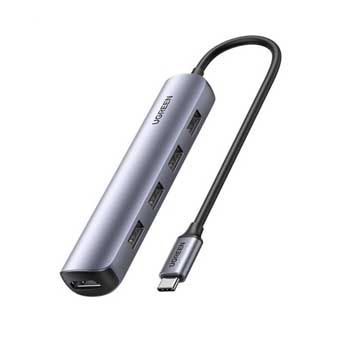 Cáp chuyển USB-C sang HDMI kèm Hub 4 USB 3.0 Ugreen 20197