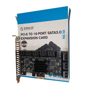 CARD PCI-e X1 - 16 cổng Sata 3.0 ORICO PAS-16U-BK (mở rộng 16 cổng Sata 3.0 )