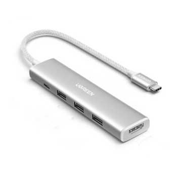 Cáp chuyển USB-C sang HDMI + PD 100W + 3 x USB 3.0 Ugreen 35580 (Bạc)