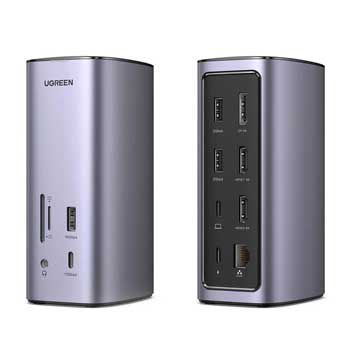 Bộ chuyển đổi USB-C 12 in 1 Ugreen 90325 (3 USB 3.0, 2 HDMI, Displayport, RJ45, SD & TF, 3.5mm , PD)