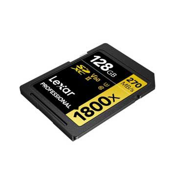 SDXC 128GB Lexar Professional 1800x UHS-II Card GOLD LSD1800128G-BNNNG