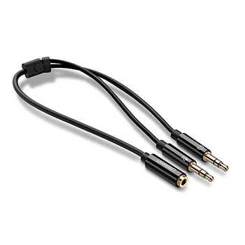 Cáp Gộp Audio 3.5mm 2 Vào 1 Ra Ugreen 20898 (Mic và Headphone)