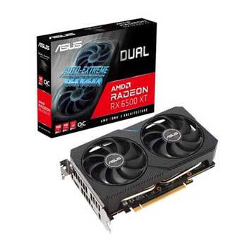 4GB ASUS Dual Radeon RX 6500 XT V2 OC Edition (DUAL-RX6500XT-O4G-V2)