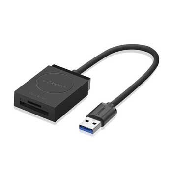 Đầu đọc thẻ USB 3.0 hỗ trợ TF/SD+OTG Micro USB Ugreen 20250 màu đen (Hỗ trợ điện thoại Android có OTG)