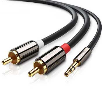 Cáp Audio 3.5mm male ra 2 đầu RCA male Ugreen 10590 (dài 3m)