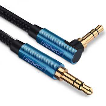 Cáp Audio 3.5mm (M/M) Ugreen 60179 (dài 1M) Đầu Bẻ Góc 90 Độ